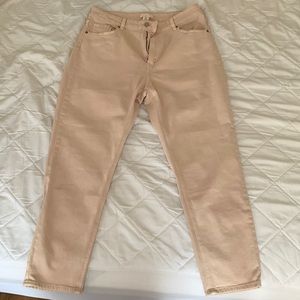 H&M Pale Pink Ankle Length Denim Mom Jeans